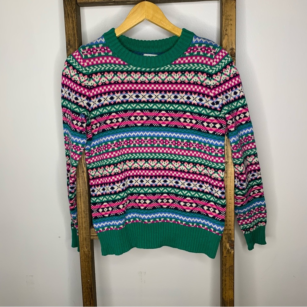 J Crew Colorful Patterned Sweater
